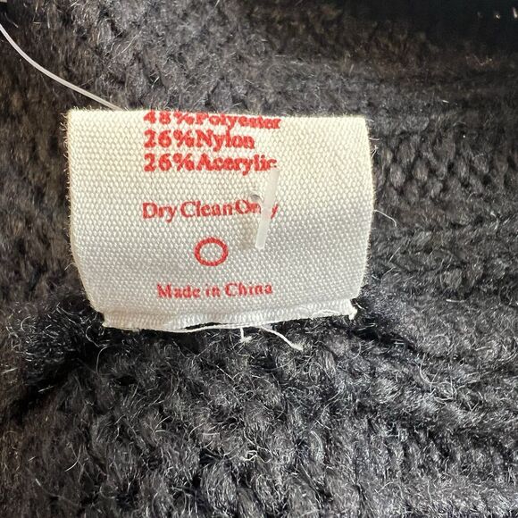 Lisa Says Gah Cece Turtleneck Sweater Size M/L Black Ink Bow Knit Oversized Cozy - Picture 14 of 14